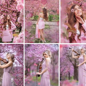 Sakura overlays, Cherry blossoms png, Blooming spring branch overlays, Pink Blossom Tree photo overlays, Cherry Blossom Photoshop Overlays image 6