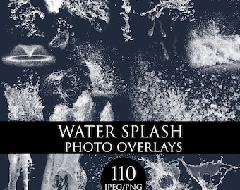 Water Splash Photo Overlays, Photography Prop, Water Effects, Water Dress, Rainy Backgrounds, digital backdrop, Water Overlays,  Nature png