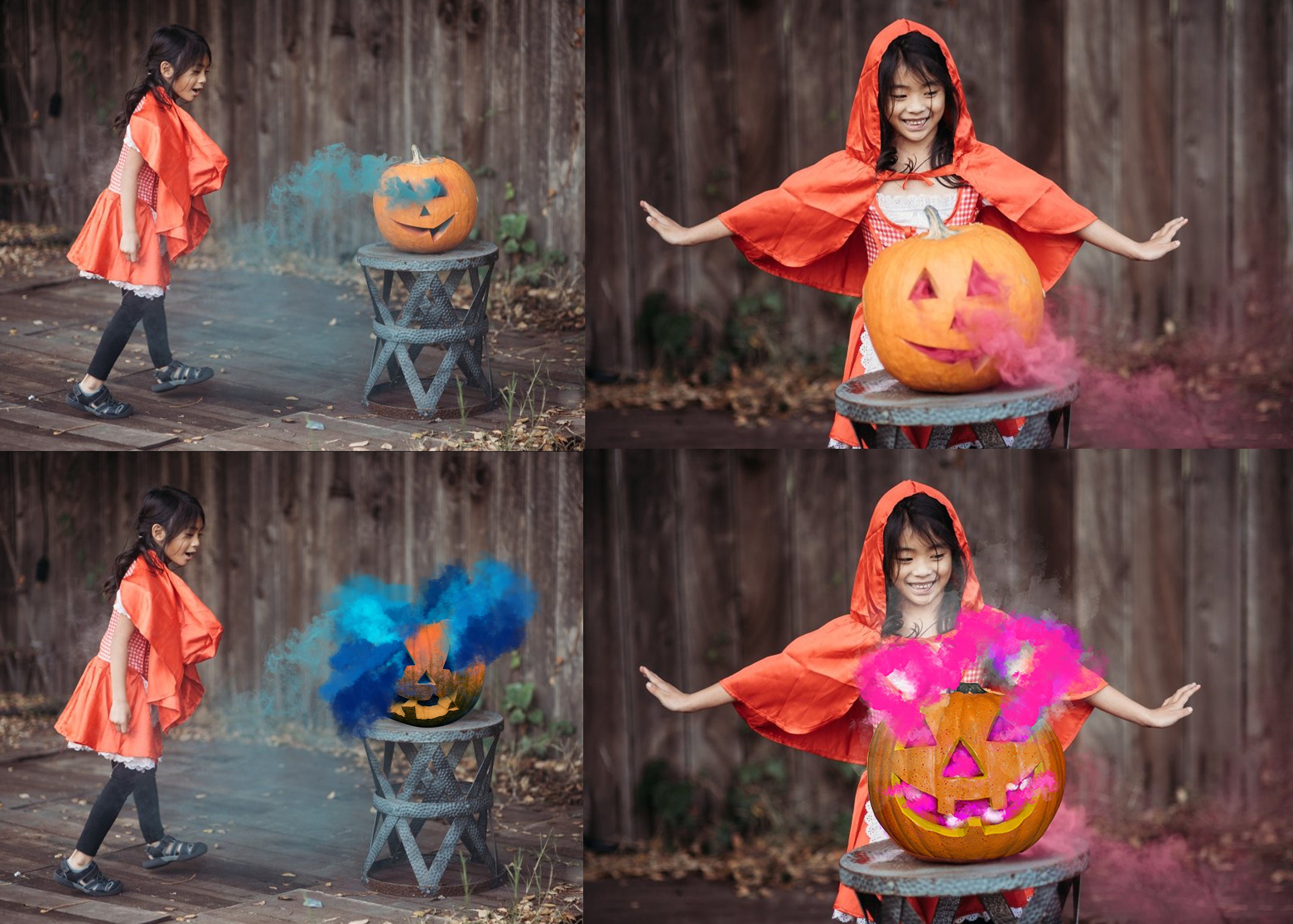 Halloween Photo Overlays Halloween Pumpkin Png Color Smoke Etsy