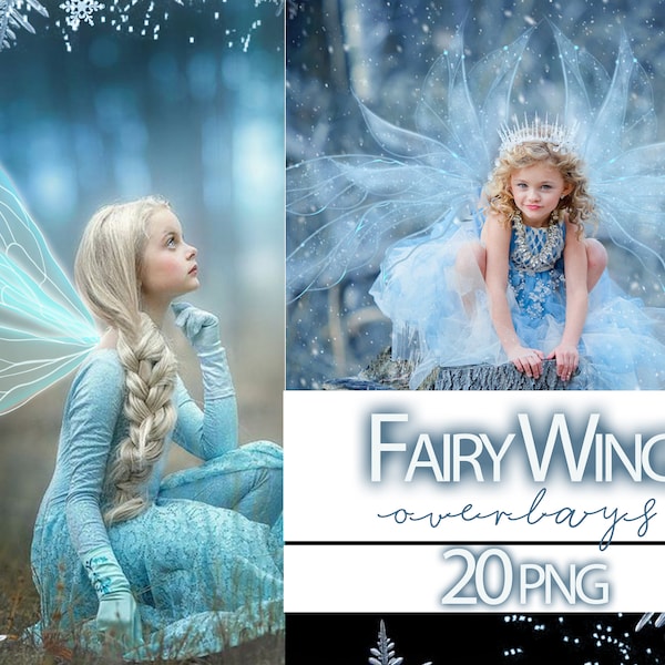 Fairy wing overlays, Digital fairy wings png, Magic wing photo overlay, magical fairy wing clipart, christmas overlay, magic winter overlays
