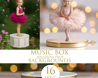 Digitale achtergronden ballerinamuziekdoos: Photoshop Composites (JPEG-download)