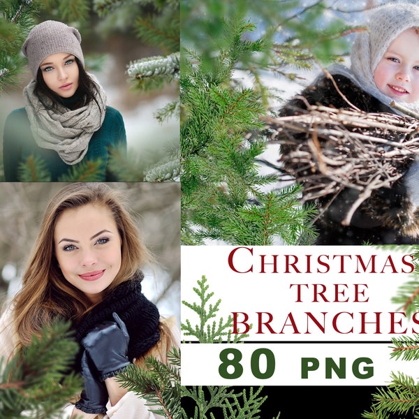 Coniferous overlays, Evergreen Overlay Pack, Winter Digital Photoshop Overlay, Nature overlays, pine tree clipart, Christmas tree branch png