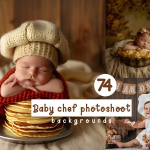 Digitaler Hintergrund des kleinen Chefs - Küche zusammengesetztes Foto Prop für Kleinkinder und Neugeborene Kreatives zusammengesetztes Bild Kochmütze png Mehl Overlay
