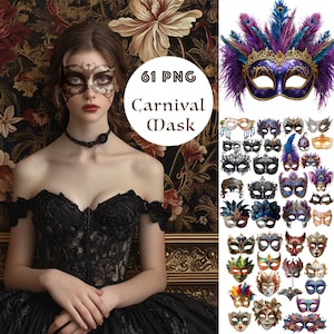 Karneval Maske Clip art Maskerade Masken PNG Set für Karneval und venezianische Maskerade Bunte Karneval Maske Clipart Sammlung Party Maske