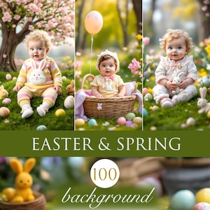 Spring Digital Backdrop, Easter Backdrop, Spring Backdrop, Digital Download, Floral Backdrop, Photography Backdrop, Photography Backdrop