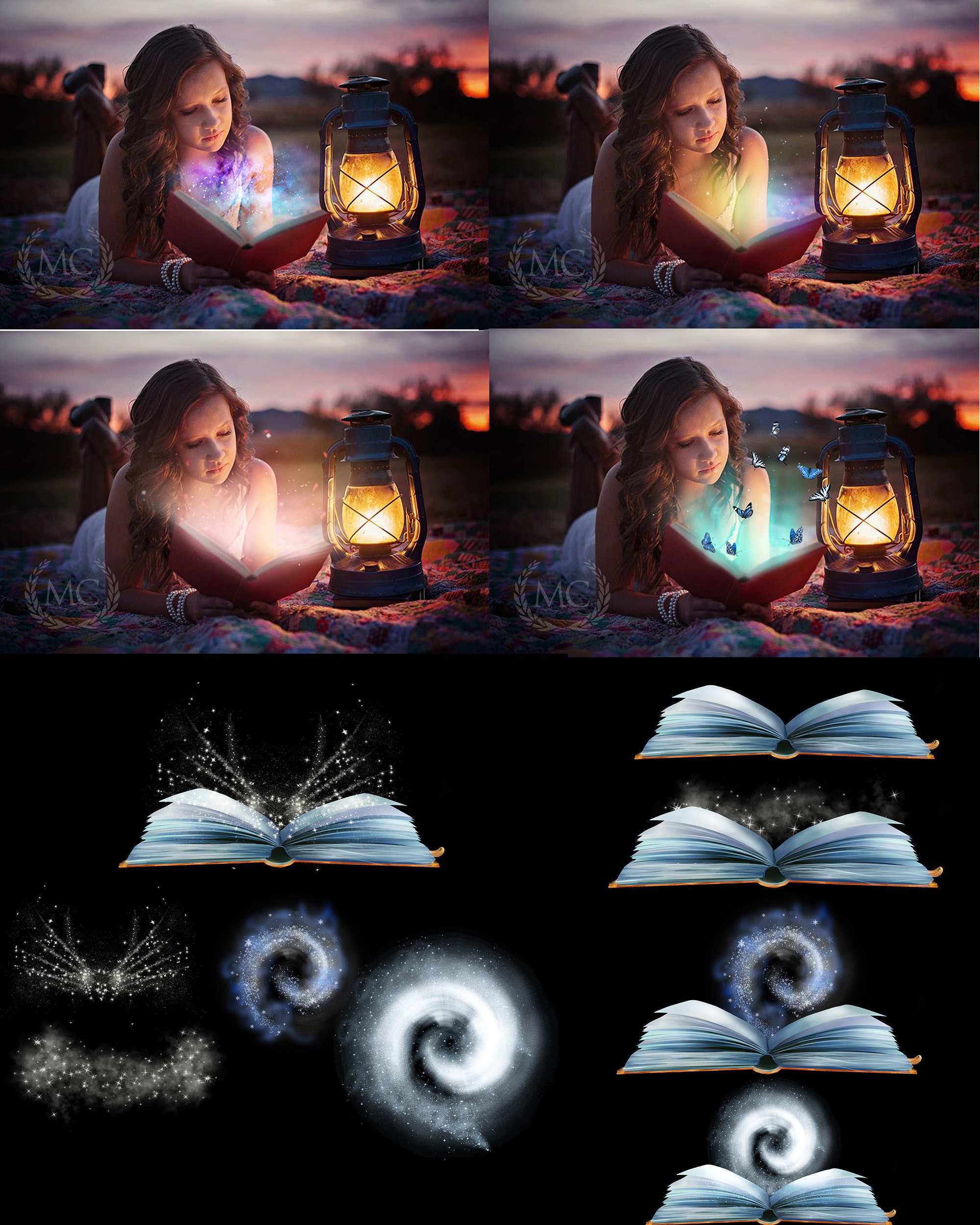 Magic Book Shine Photo Overlays, Christmas Magic Shine Overlays, Light ...
