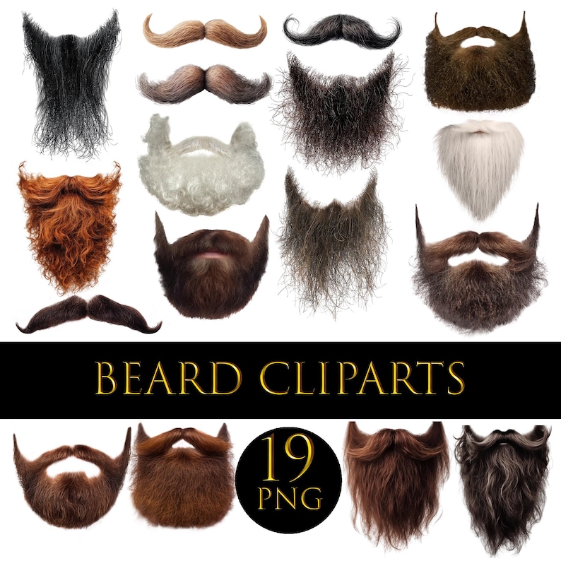 Beard clipart, beard overlay, Men Hairstyle, Beard png bundle, Beard editing,Hipster, Mustache png, beard styles, Hairstyle men clipart, png image 1