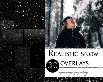 Silver Snowflakes Overlays, Digital Confetti, Silver Glitter Borders,  Falling Snowflakes, Christmas Clip Art, Download, 