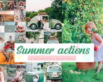 10 Summer Photoshop Actions And ACR Presets, Pastel Ps preset, Portrait Bright Filter, Photoshop action, Action, Summer presets, Ps actions