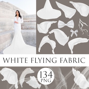 Białe, latające nakładki na suknię: efekty fotograficzne na ślubie (plik PNG do pobrania)