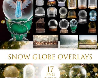 Christmas Snow Globe Overlay, Holiday Snow Globe png, Photo Insert png, Composite Image, Snow Globe clipart, Christmas overlay, Holiday card