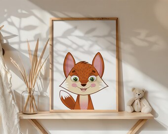 Cute Fox Print – Baby Animal Nursery Wall Art