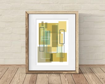 Abstract Shapes Art Print: Retro Modern Wall Decor