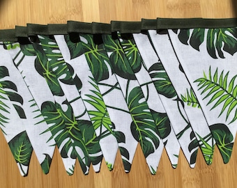 Monstera Plant Bunting, Fern Leaves, Fabric, Foliage, Banner, Plants, Greenhouse
