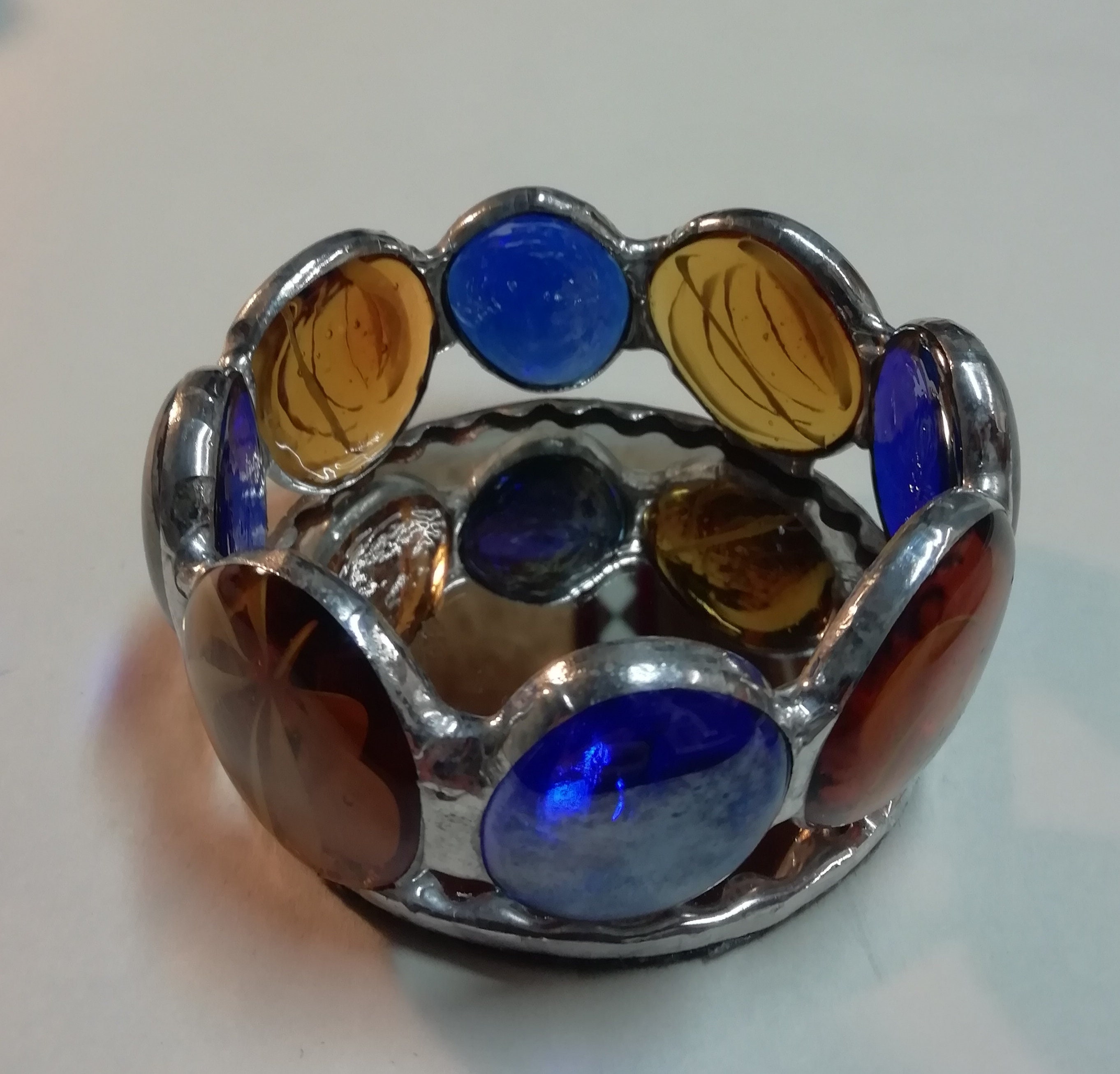 Petit Photophore en Galets de Verre