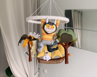 Baby mobile Where the wild things are / baby mobile/ where the wild things are/ fairytale characters / Nursery decor/ Baby shower gift