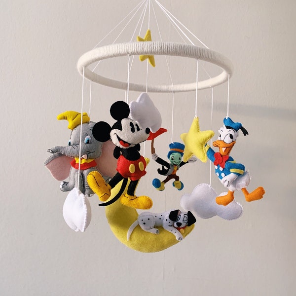 Baby mobile Dumbo Nursery decor inspired by Disney Timothy Circus Tent Baby shower gift Felt Elephant Baby crib mobile