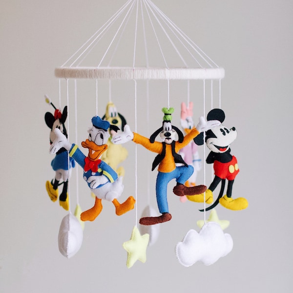 Baby mobile Mickey and Minnie Mouse Nursery decor inspired by Disney Baby shower gift Donald Duck Daisy Duck Goofy Pluto Crib mobile