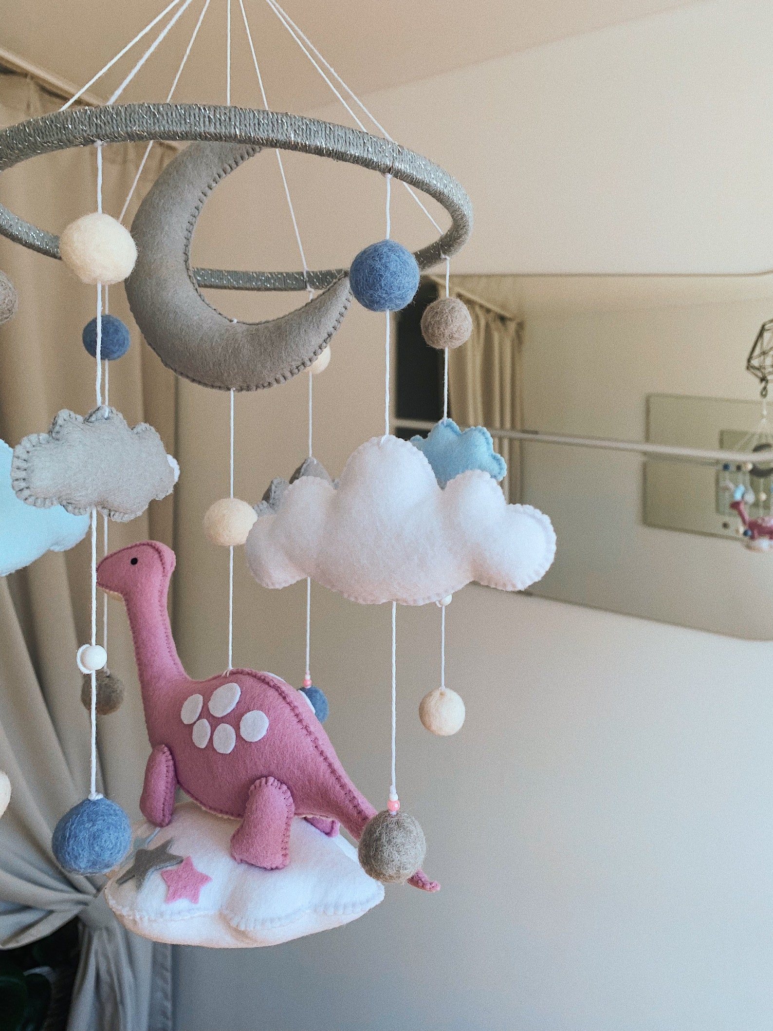 Dinosaur mobile/Crib mobile/Dinosaur on a cloud for Etsy