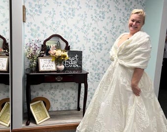 Ivory Mohair Wedding Shawl: Bridal Winter Cover-Up