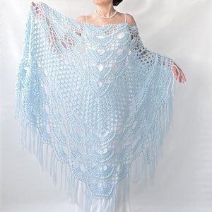 Wedding blue wrap, mohair evening shawl, bridal cover up, wool scarf, fall winter wedding, gift for her, bridesmaid, ıce blue wrap