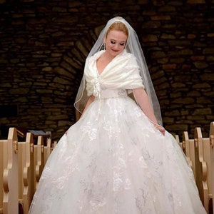 Châle de mariage, Châle de mariée en mohair, Tunique en tricot beige, Hiver, Cape de mariage, Châles et châles, Boléro de mariée, Étole, Grande taille image 8