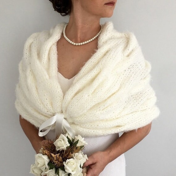 Ivory Mohair Bridal Shawl
