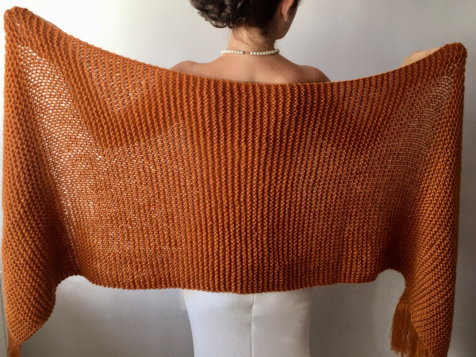 burnt orange shawl wrap