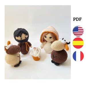 Pattern Nativity scene crochet. Christmas crochet. English pattern, french and spanish.