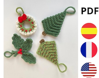 PDF Patrón Decoración Navidad | Christmas Crochet Decor Pattern | Décorations Noël Crochet Tutorial