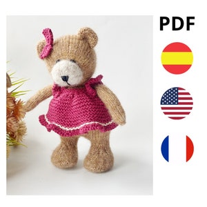 SOFT TOY knitting pattern. Teddy bear. Teddy toy. Bear toy knitting pattern.  Soft teddy. Knitting tutorial. Pattern knitting.