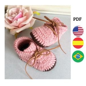 Crochet Pattern Baby Booties. 3 sizes. PDF instant download.