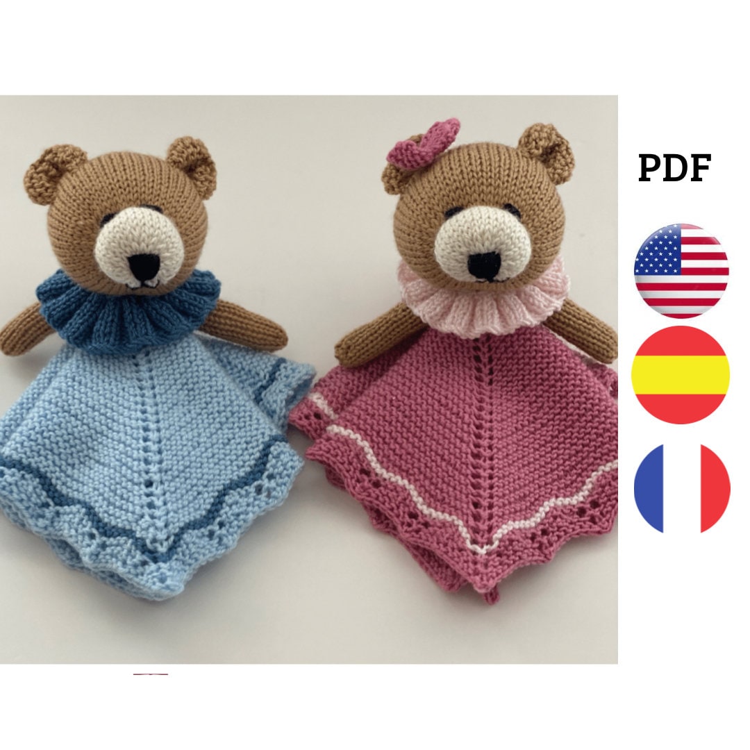 oso manta de apego para bebe a crochet