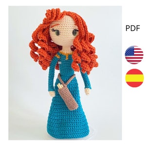 CROCHET DOLL PATTERN. amigurumi doll princess, princess doll pattern. pdf
