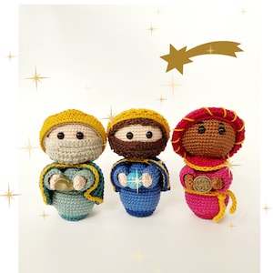 Spanische Häkelanleitung, Drei Könige, Amigurumi-Muster. Weise Männer häkeln. Amigurumi-Tutorial. Weihnachten häkeln.