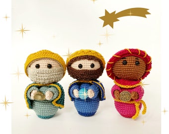TUTORIEL DE CROCHET ESPAGNOL, trois rois, modèle amigurumi. Des sages au crochet. Tutoriel Amigurumi. Noël au crochet.