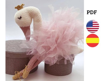 Crochet tutorial for this beautiful swan. Pattern in Spanish and English.