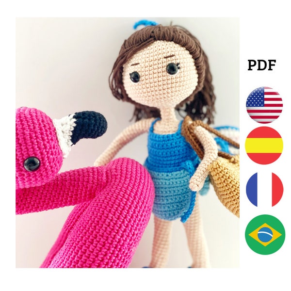 Crochet Pattern amigurumi Paula. In english, spanish, french and portuguese.