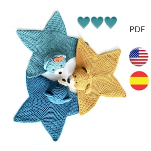 COBERTOR DE ANEXO, molde para bebês em espanhol e inglês, tutorial, doudou de bebê, cobertor de segurança, cobertor amigurumi, ursinho de pelúcia, ursinho de crochê