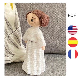 AMIGURUMI PATTERN PRINCESS, amigurumi doll. Doll princes crochet. Pattern in english, french and spanish. Crochet pattern