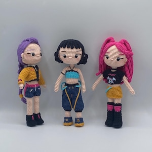 Crochet pattern bundle K-pop, Amigurumi K-Pop, 3-in-1 pattern pack, crochet pattern, K-pop girls, English, French and Spanish, PDF image 7