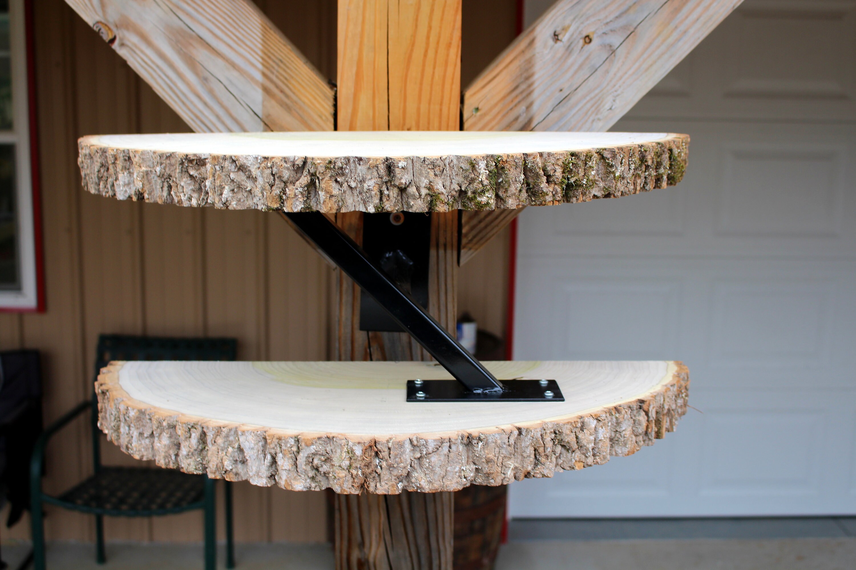 Custom Two Tier Wood Shelf Live Edge Natural Wood Shelves | Etsy