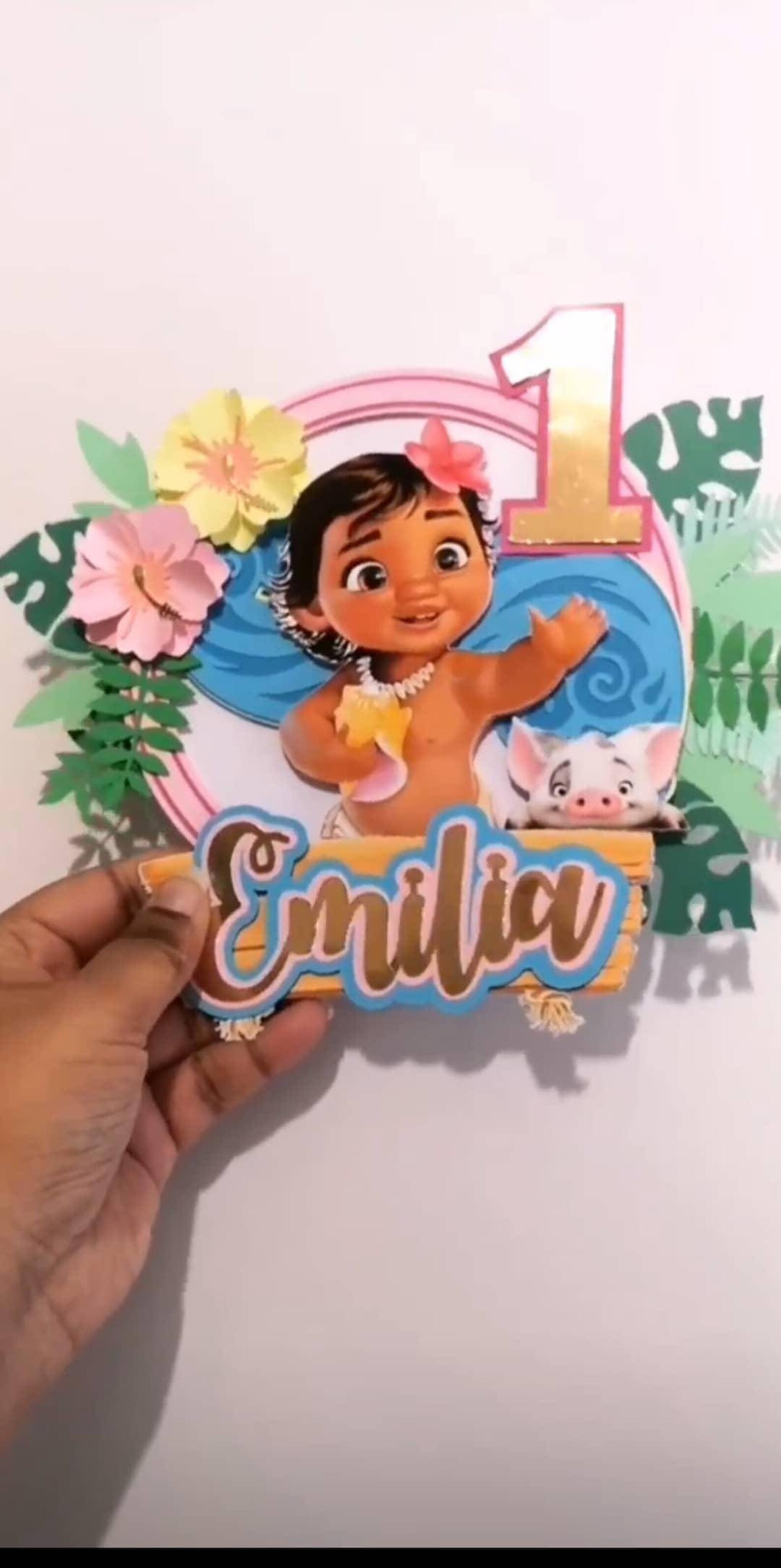 Personalised Moana Cake Topper Baby Moana Topper Birthday | Etsy