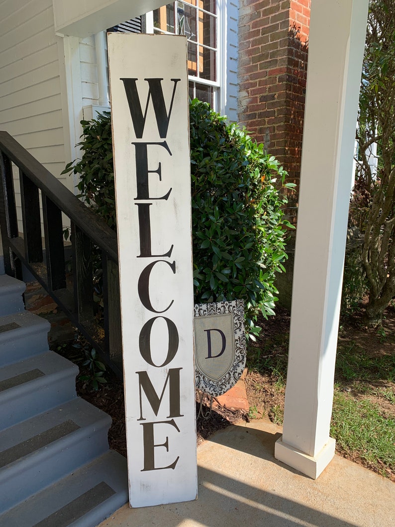 Welcome Porch Board Sign/Hand Painted Sign/Rustic Sign/Porch | Etsy