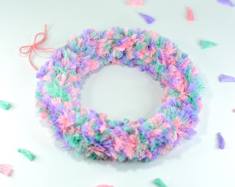 Pastel Tassel Wreath: Handmade Boho Spring Home Decor