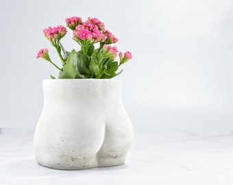 Butt Cement Planter, Booty Pot, Butt Vase, Indoor Planter, Flower Pot, Minimalist Body Decoration, Gift for Her, Womens Art