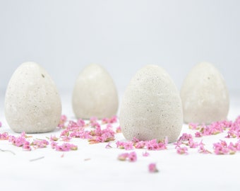 Minimalistische Osterdekoration, Ostereier aus Beton, 4er-Set, Ostern Geschenkidee