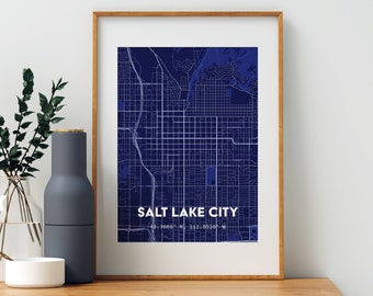 Mapa moderno de Salt Lake City - DESCARGA DIGITAL