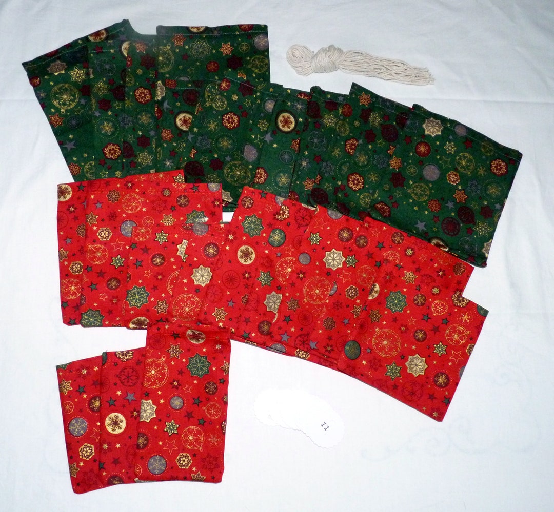 24 Advent Calendar Bags With Numbers Etsy