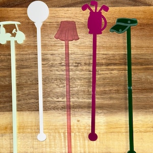 Golfing Ladies Swizzle Stick, Drink Stirrer, Cocktail Sticks, Acrylic Stir Stick, Golf Drink Stirrer, Bachelorette Party, Mother&#39;s Day Gift